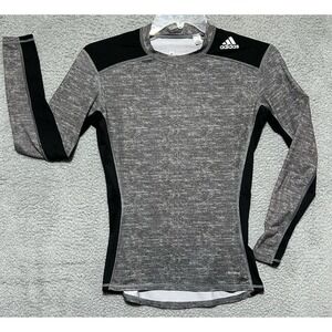 Adidas Shirt Womens M Black/Gray Long Sleeve‎ Techfit Compression Climacool